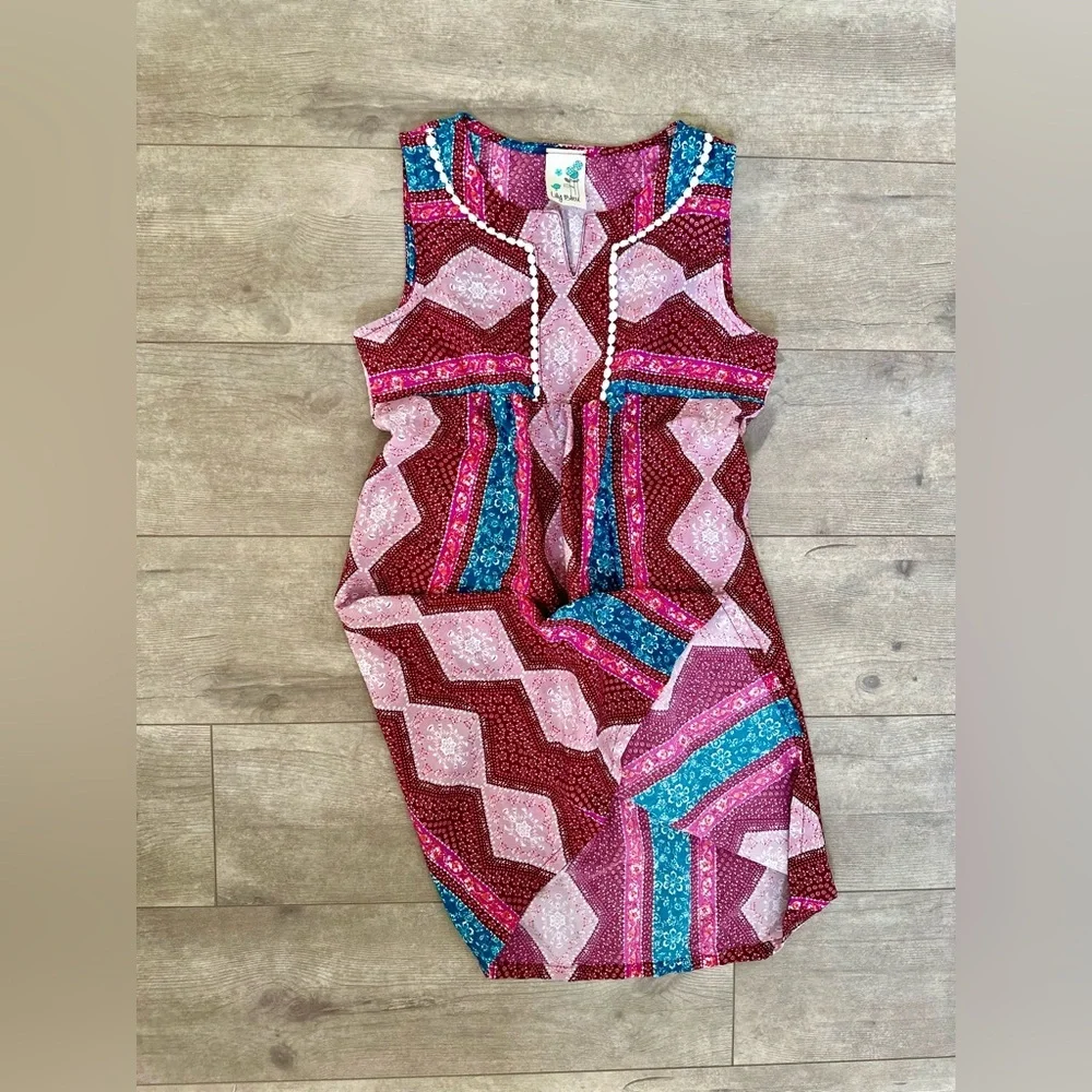 Lily Bleu Boutique Boho Sleeveless Mixed Media Tassel Girls 12 Dress - Picture 15 of 15